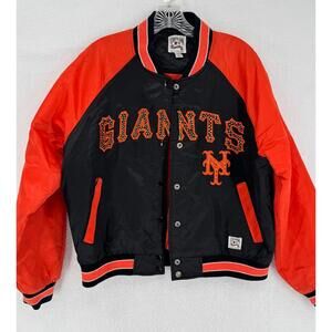 Cooperstown Vintage New York Giants Baseball Rhinestone Bomber Jacket Sz L